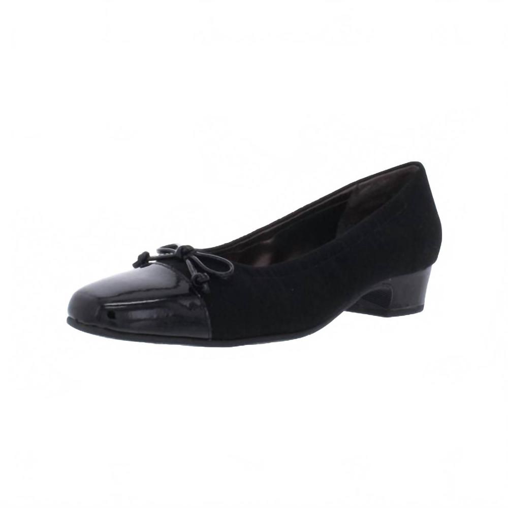 NEW THE WALKING CRADLE CO. women's bradford low heel slip on shoes in black micr